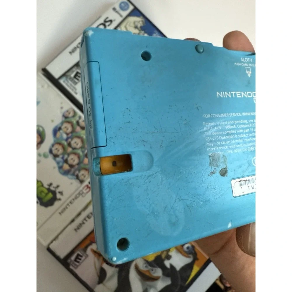 Nintendo DS Lite Console Blue & Lot Of‎ 4 Games Tested NO CHARGER